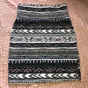 Charlotte Russe tribal print bodycon mini skirt